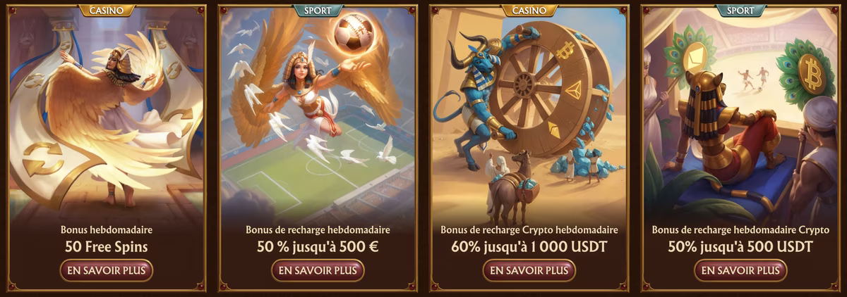Jeux disponibles sur Amunra Casino